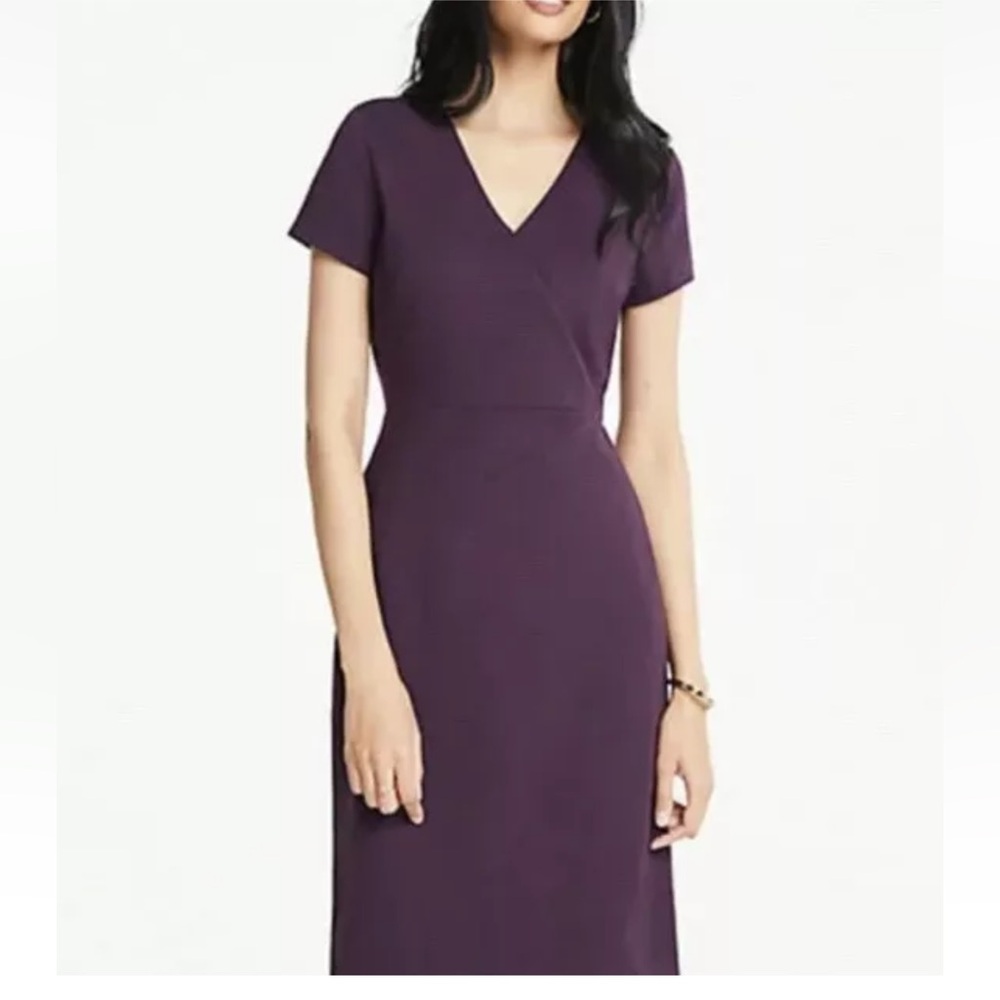 NWT Ann Taylor The All-Day Ponte Dress In Winter Violet Size 14